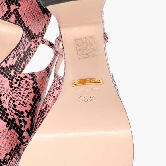 Gucci Baby 120 Horsebit Platform Pumps EU 38.5 US 8.5 Pink Python Slingback Heel - Picture 12 of 13
